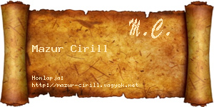 Mazur Cirill névjegykártya